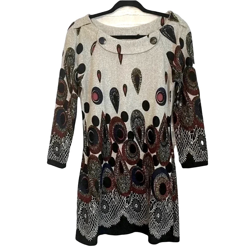 NWT Crystal Wearables Multicolor Sweater Dress Super Soft and Light Size Medium
